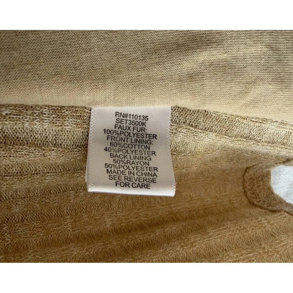 Beautees Girls Faux Fur‎ Beige Vest XL Hooded